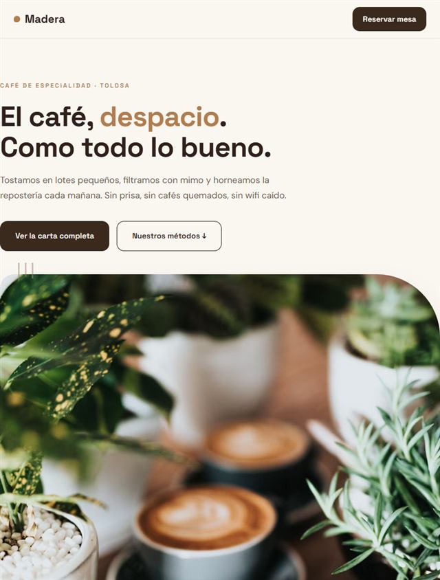 Web de ejemplo en tablet