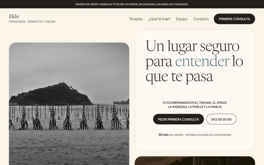 Muestra de web para psicología: Ekhi Psicología