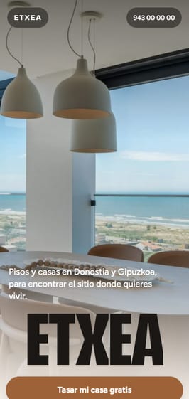 Diseño web para inmobiliarias: ejemplo de web en móvil