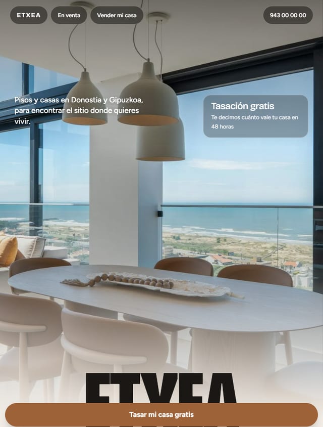 Diseño web para inmobiliarias: ejemplo de web en tablet