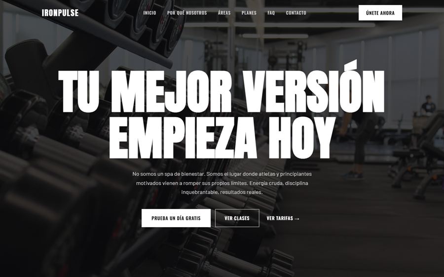 Web de gimnasio