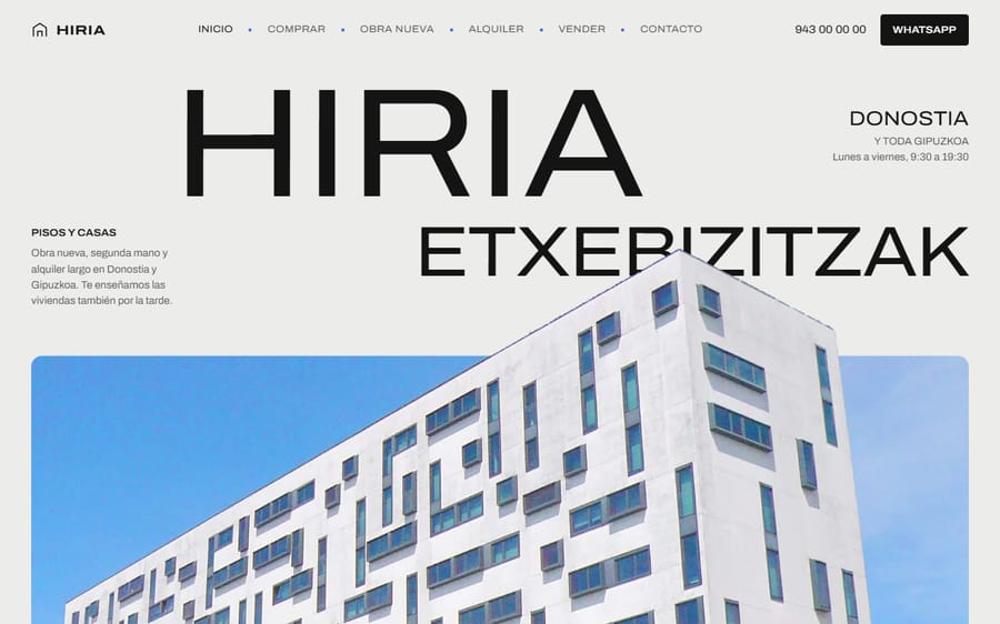 Muestra de web para inmobiliaria: HIRIA Etxebizitzak