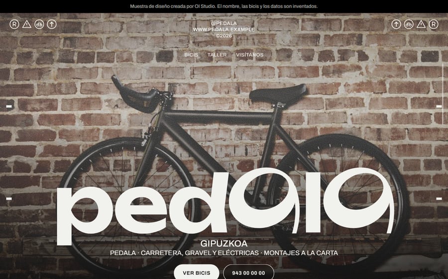 Muestra de web para tienda de bicicletas: Pedala