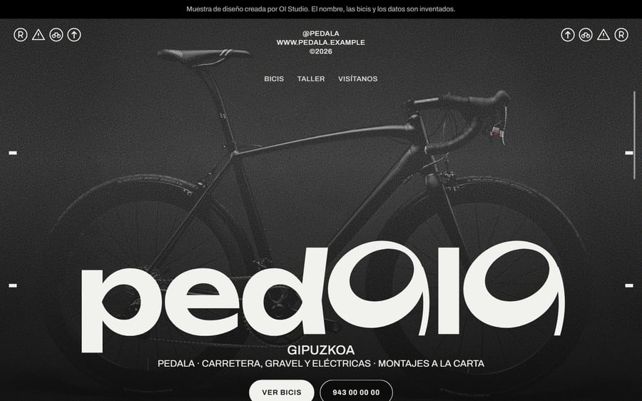 Muestra de web a medida para una tienda de bicis