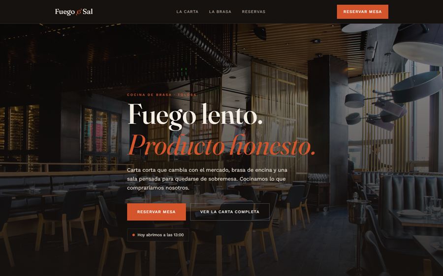 Web de restaurante